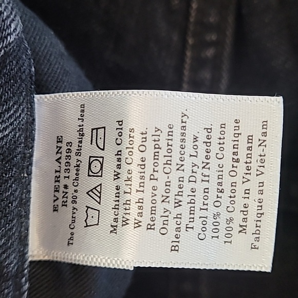 Everlane Curvy 90s Cheeky Straight Jean Size 25 Cropped Organic Gray Button Fly - Picture 9 of 13